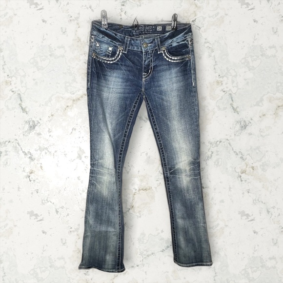 Y2K Miss Me Jeweled Studded Bootcut Jean - Picture 2 of 9